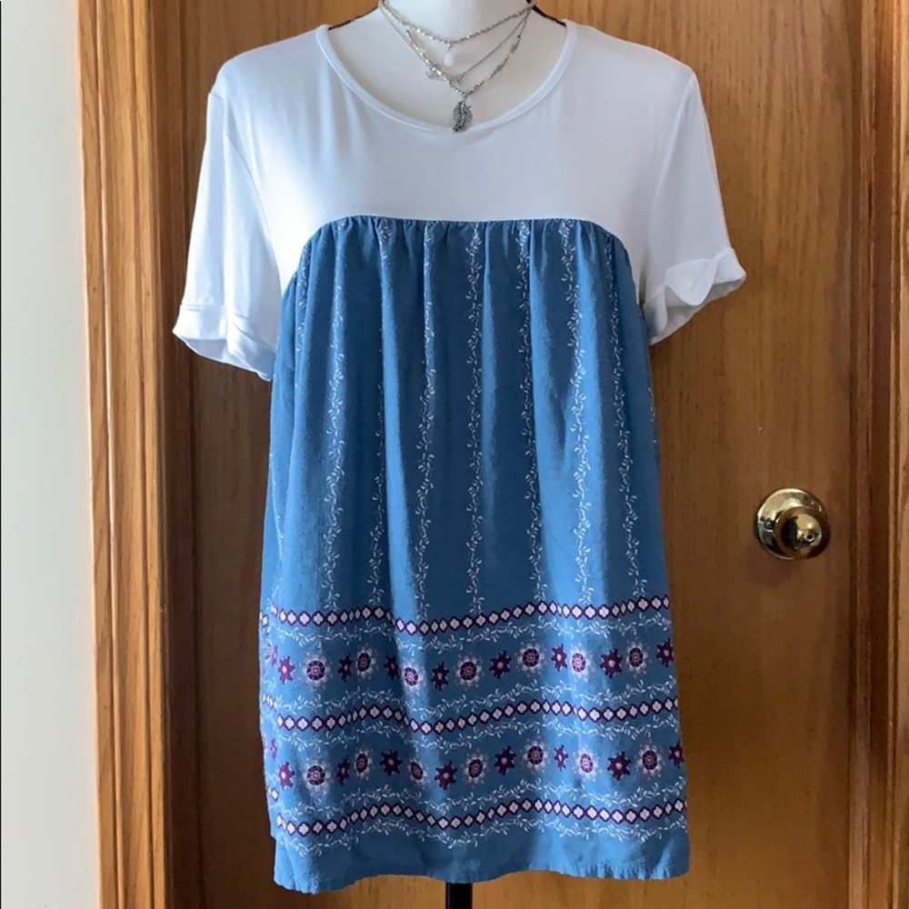 💰⭐️Spirit Hwy blue sz med empire bodice boho top